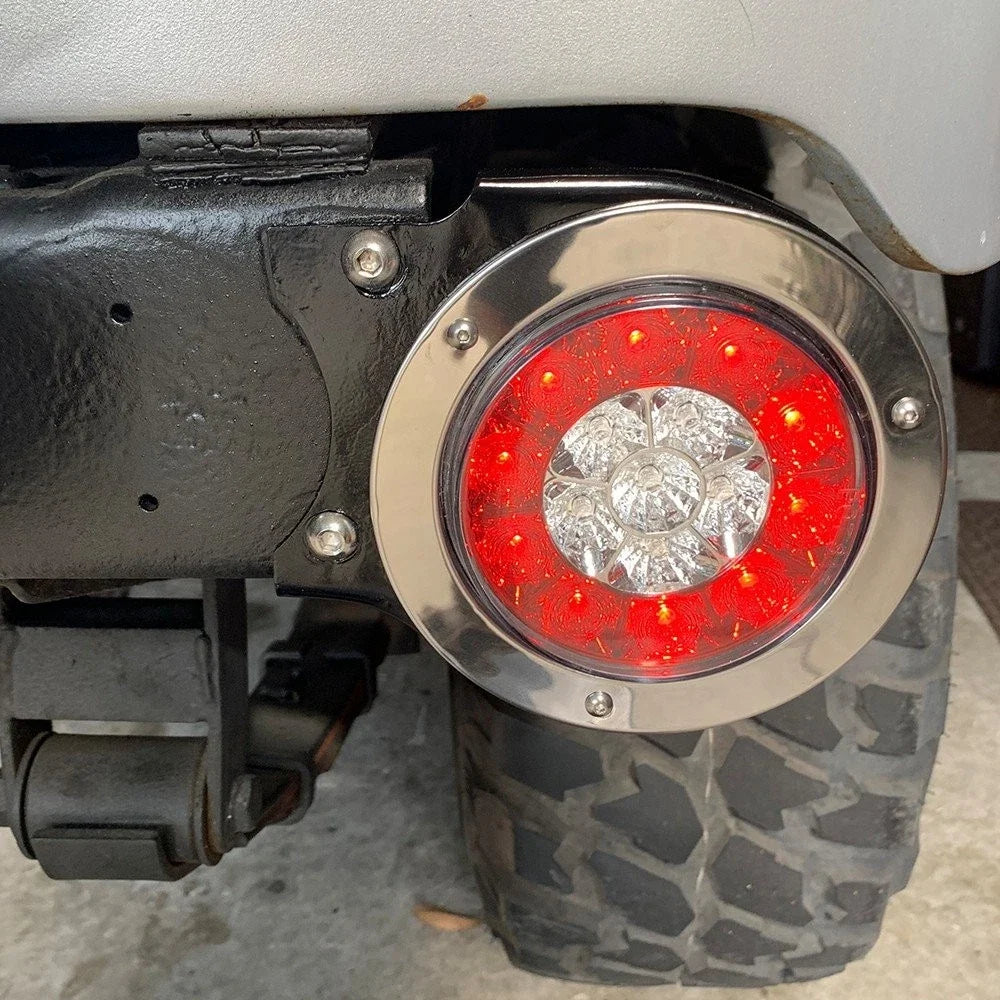 2X 4" 16LED Tail Light for Truck (Red/White)