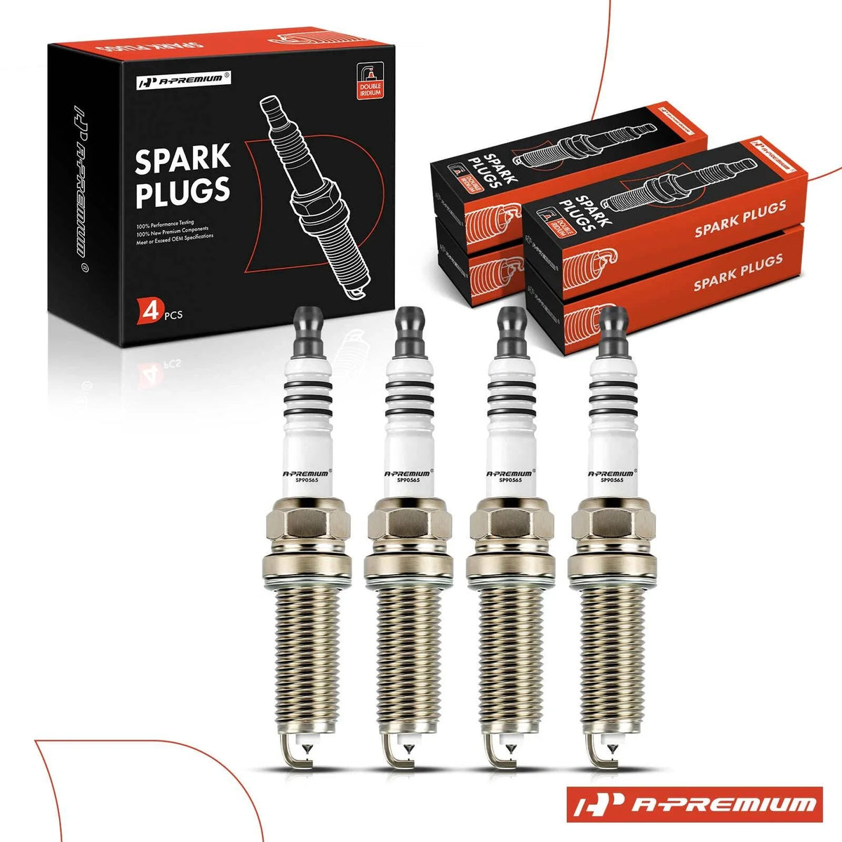 Set of 4 Double Iridium Spark Plugs for Nissan Rogue (2017–2019)