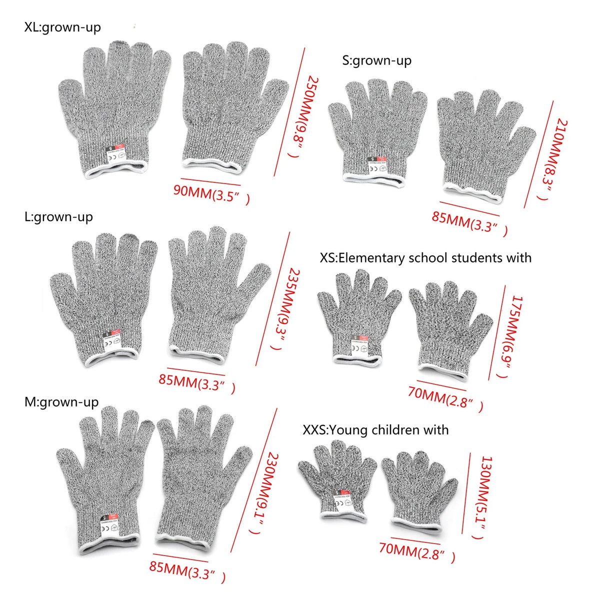 1 Pair of Level 5 Cut Resistant Kitchen Gloves