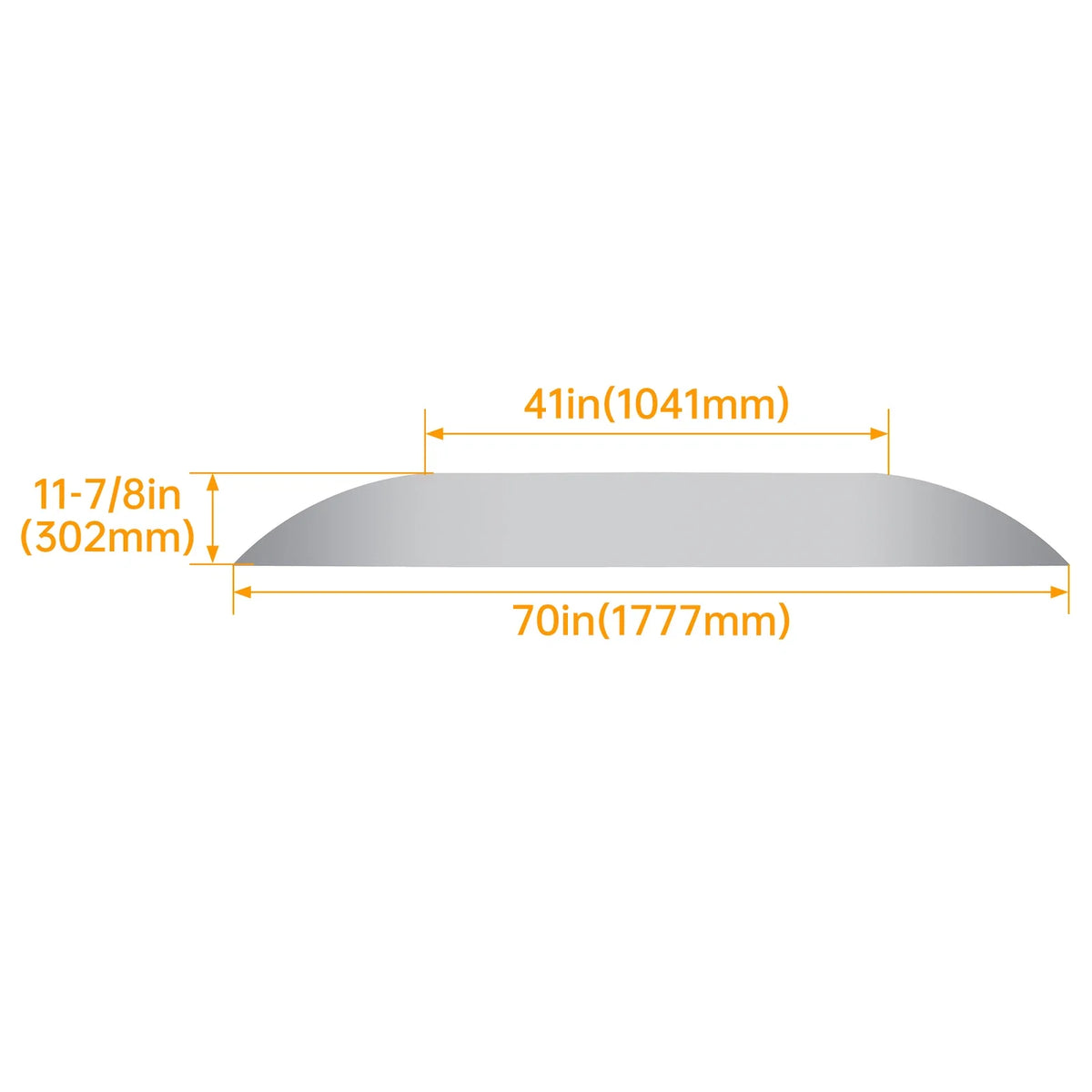 Trailer Fender Back Steel for Tandem Axle 9 x 72 (Weld-on Teardrop)