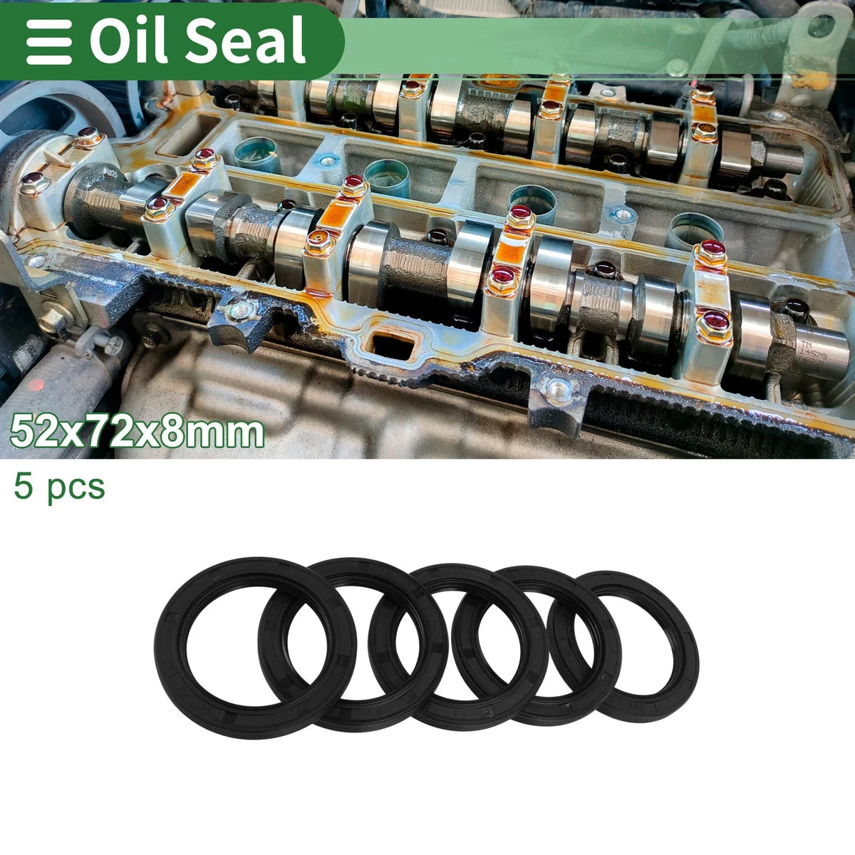 Oil Seal   - NBR Rubber 52x72x8mm