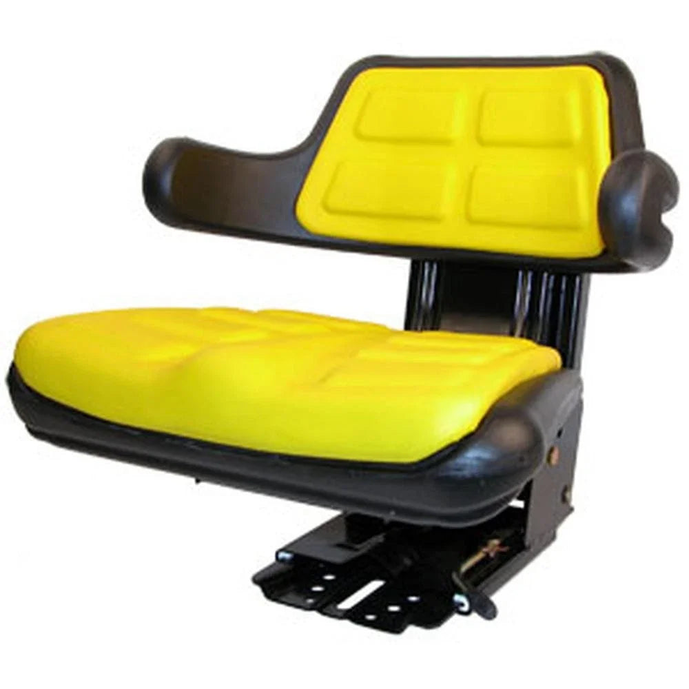 Yellow Seat with Adjustable Angle Base Tracks for John Deere Tractor