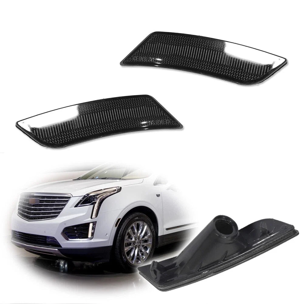 Set of 2 Smoked Front Side Marker Light Covers for Cadillac ATS, XT5