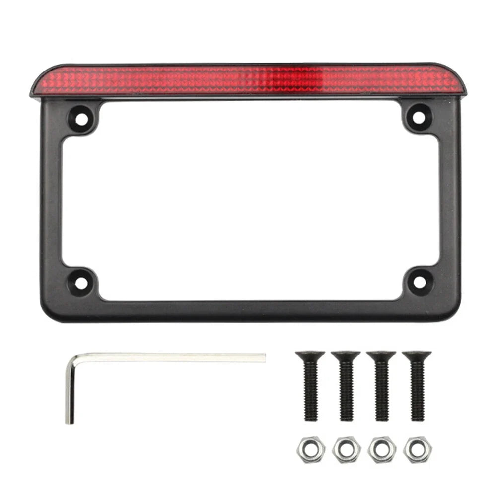 License Plate Frame for Motorcycle with LED Light