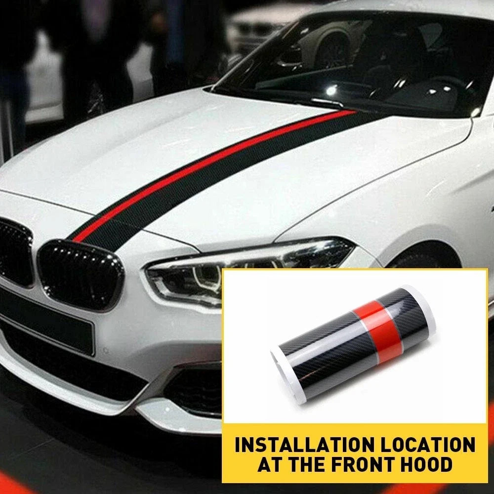 Carbon Fiber Style Hood Strip Sticker for Kia Optima