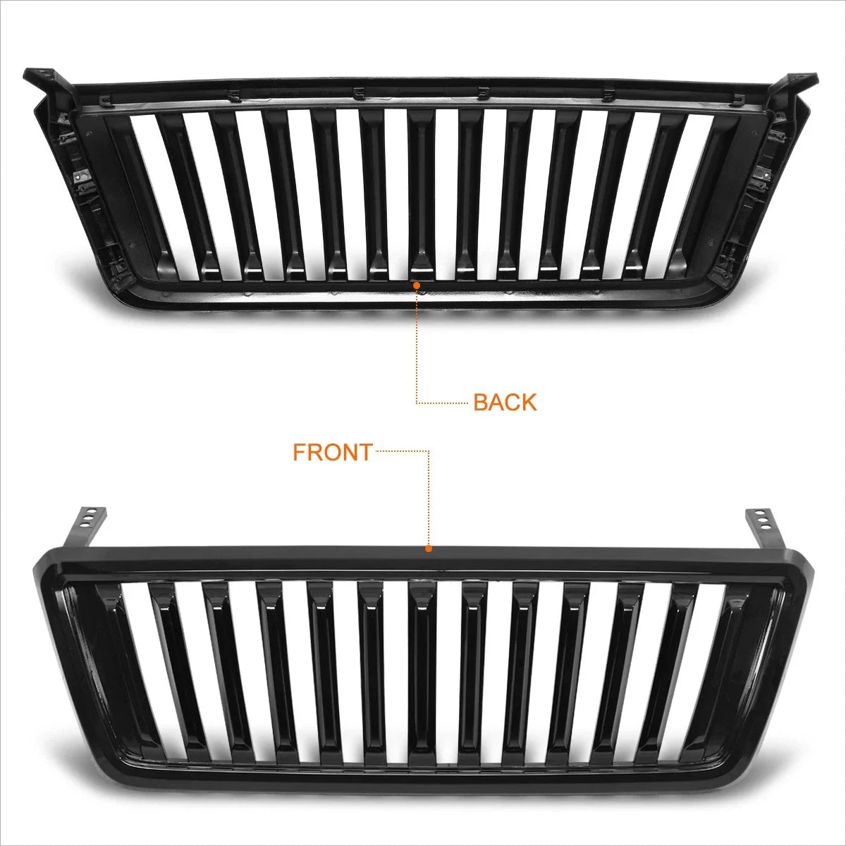 Front Grille Frame, Black ABS Plastic for Ford F150 2004-2008