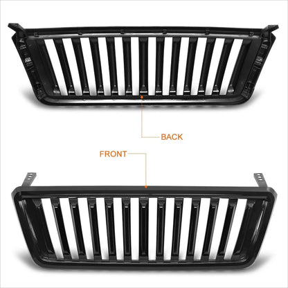 Front Grille Frame, Black ABS Plastic for Ford F150 2004-2008