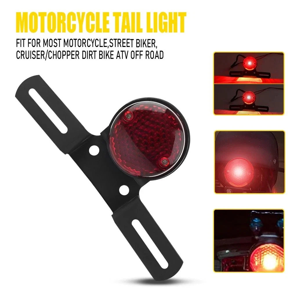 Rear Tail Light with Red LED for Universal Motorcycle Brake Stop