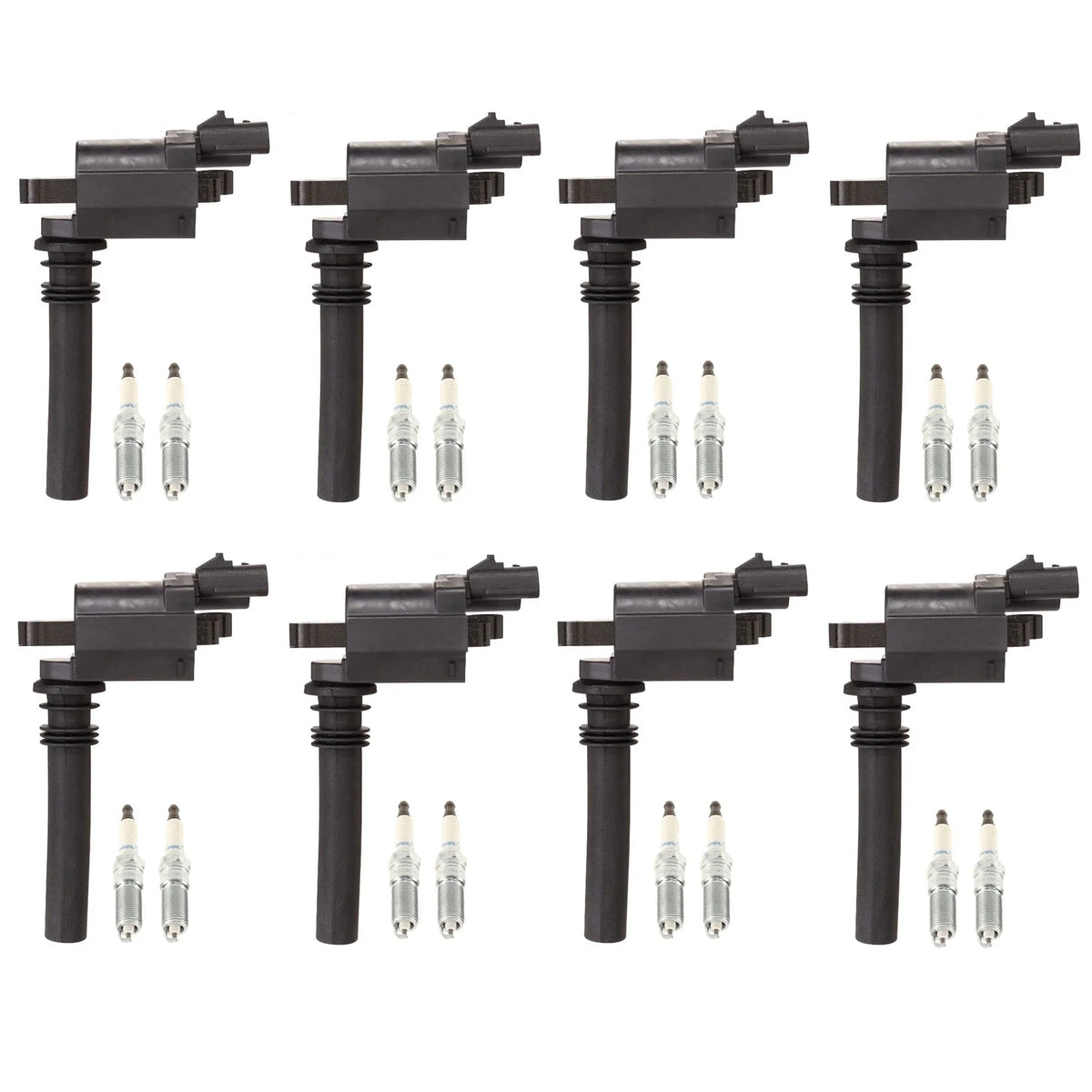 Set of 8 Ignition Coils & 16 Spark Plugs for Dodge Jeep V8 (OEM)
