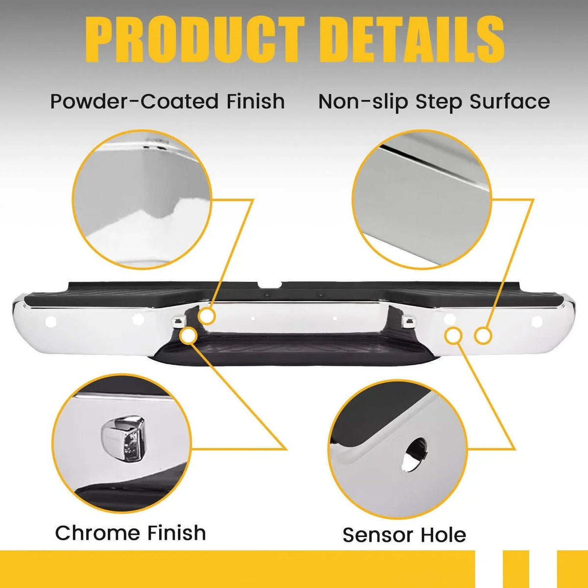 Rear Step Bumper Assembly with Sensor Hole for Nissan Frontier 2013-2021
