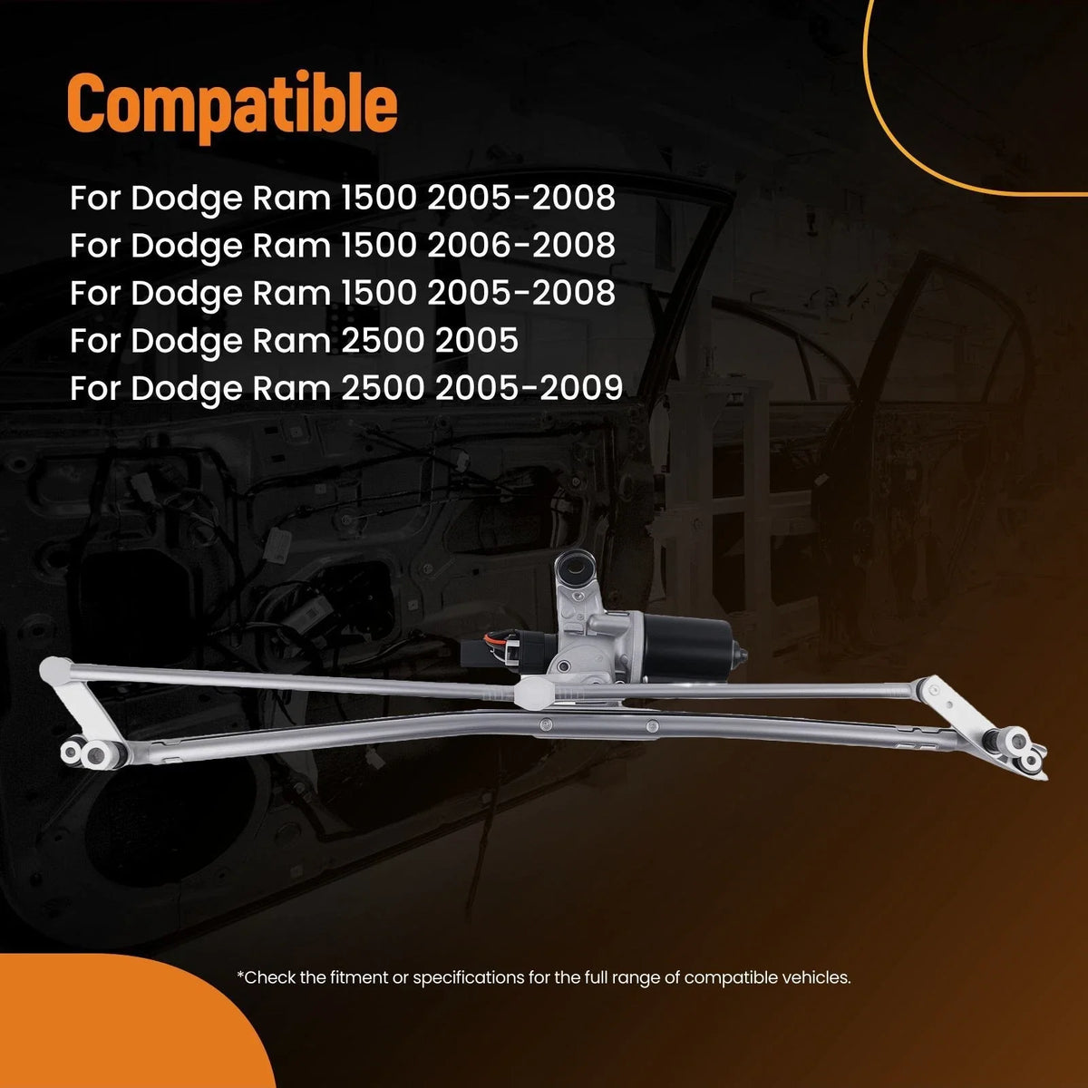 Windscreen Wiper Linkage with Motor for 2005-2010 Dodge Ram 1500-5500
