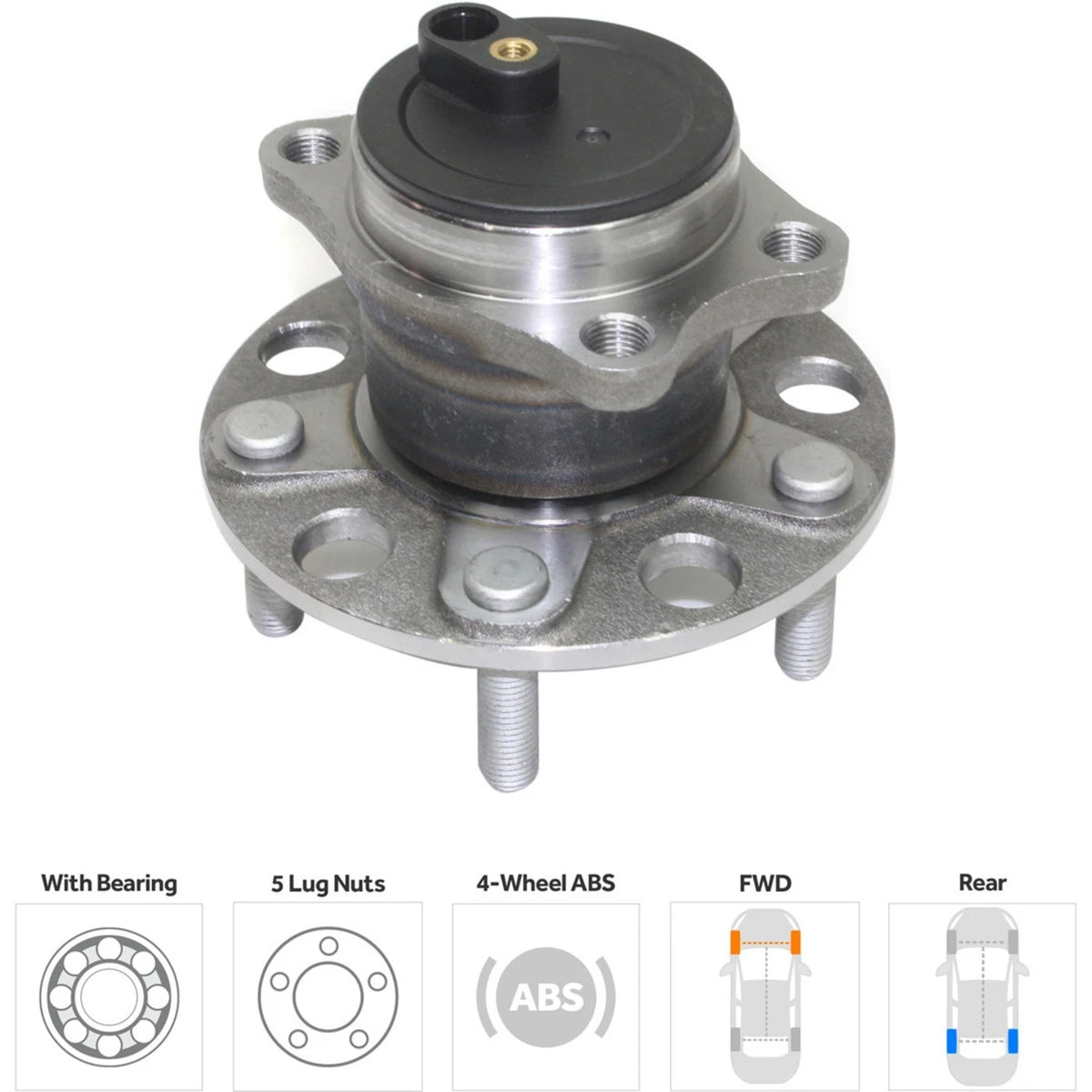 Wheel Hubs for Jeep Patriot (2007–2017) Rear Left & Right 5 Lug with Bearing