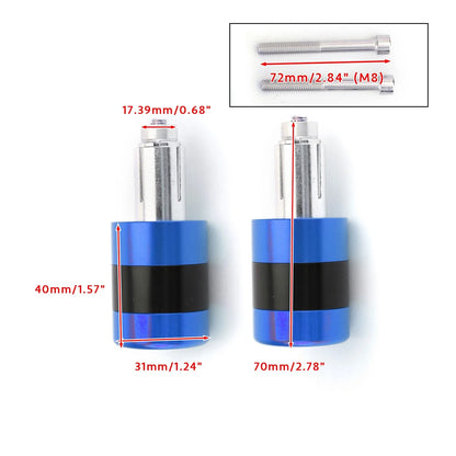 Vibration Reducing Handle Bar Ends - Set of 2 CNC Blue 7/8" 22mm