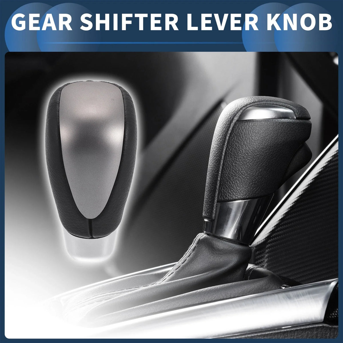 Automatic Gear Shifter Knob for Toyota Alphard 200 Series (2015–2020) Faux Leather Black