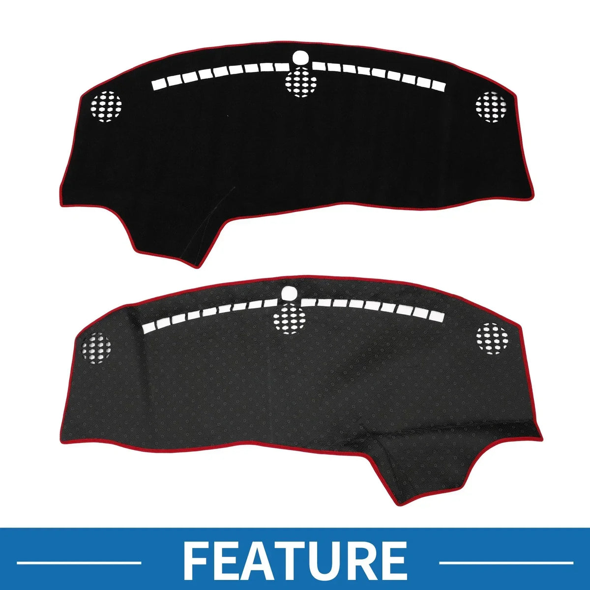 Dashboard Cover Mat - Black and Red for 2015-2024 Dodge Challenger