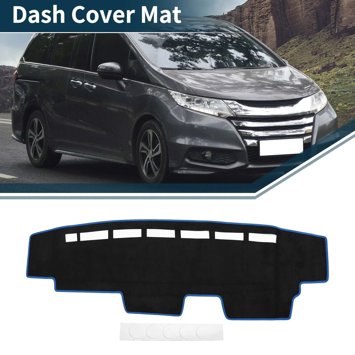 Dashboard Cover Mat for Honda N-Van JJ1 JJ2 (All Years) - Black Blue