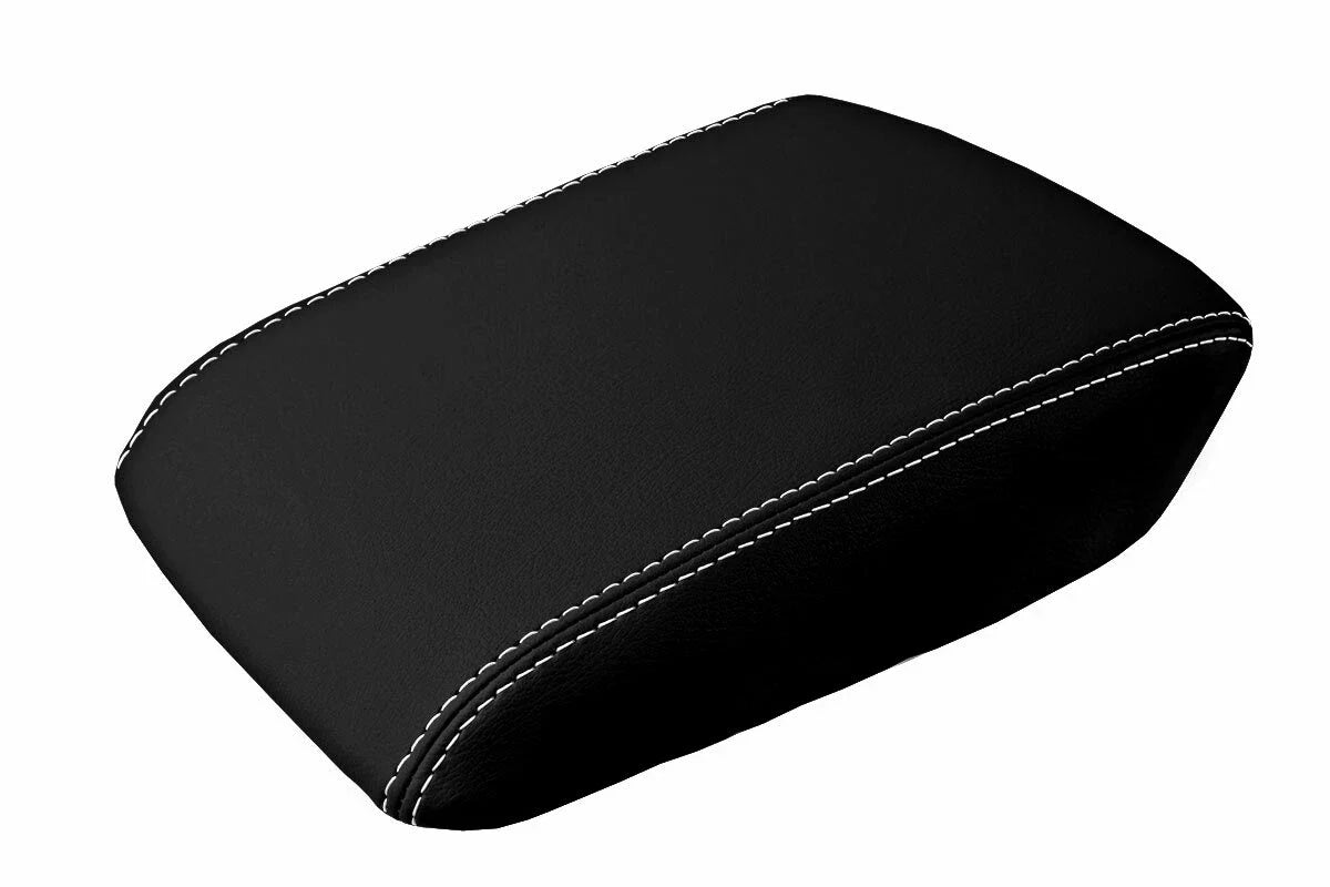 Leather Console Lid Armrest Cover for Acura TL (2004–2008) White Stitch