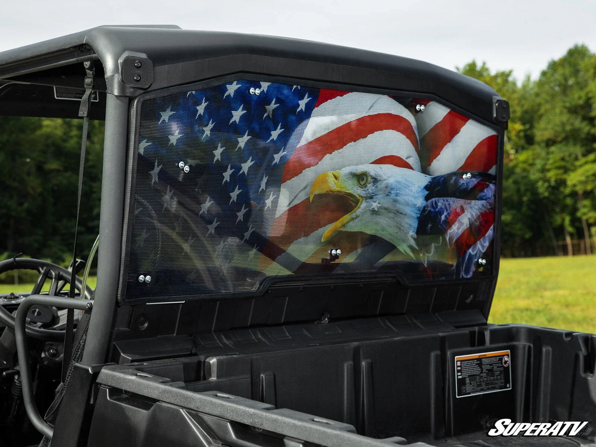 Rear Printed Windshield for Can-Am Defender (American Flag & Eagle)