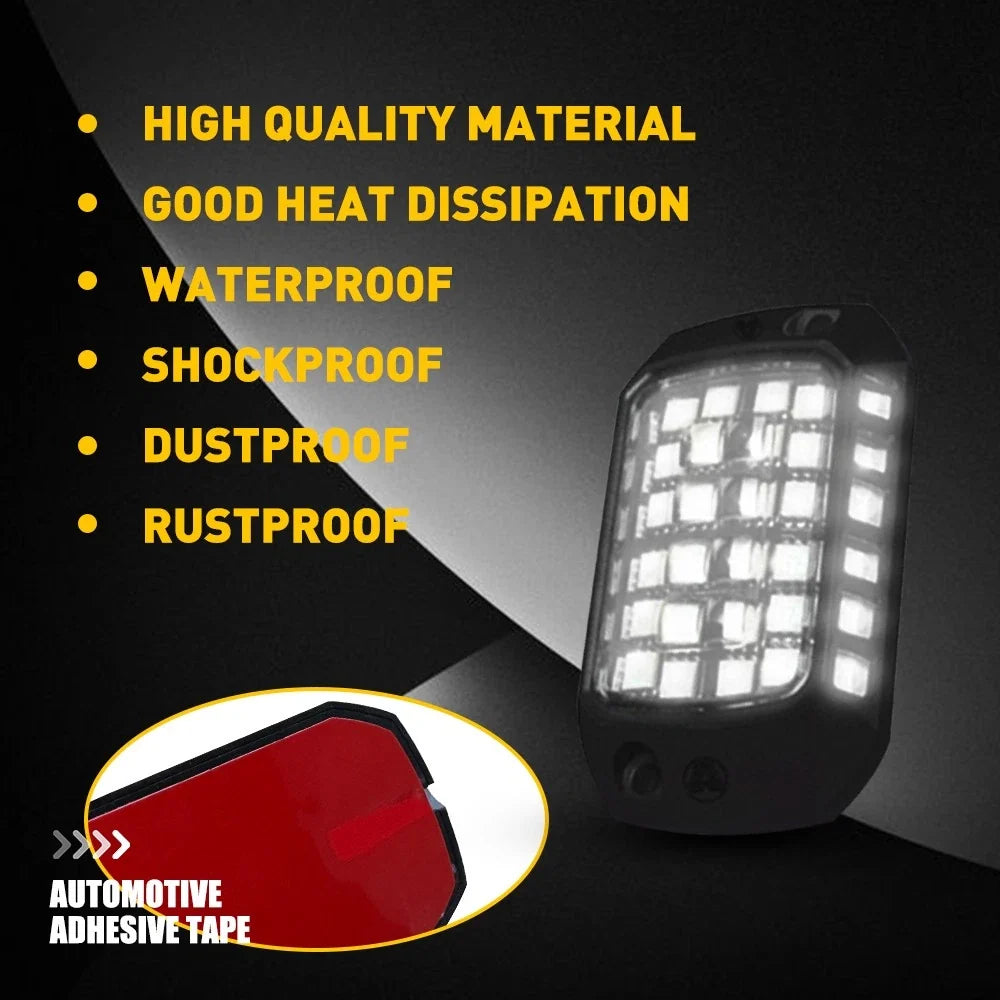 Waterproof 4X Pure White LED Rock Lights for All Vehicles