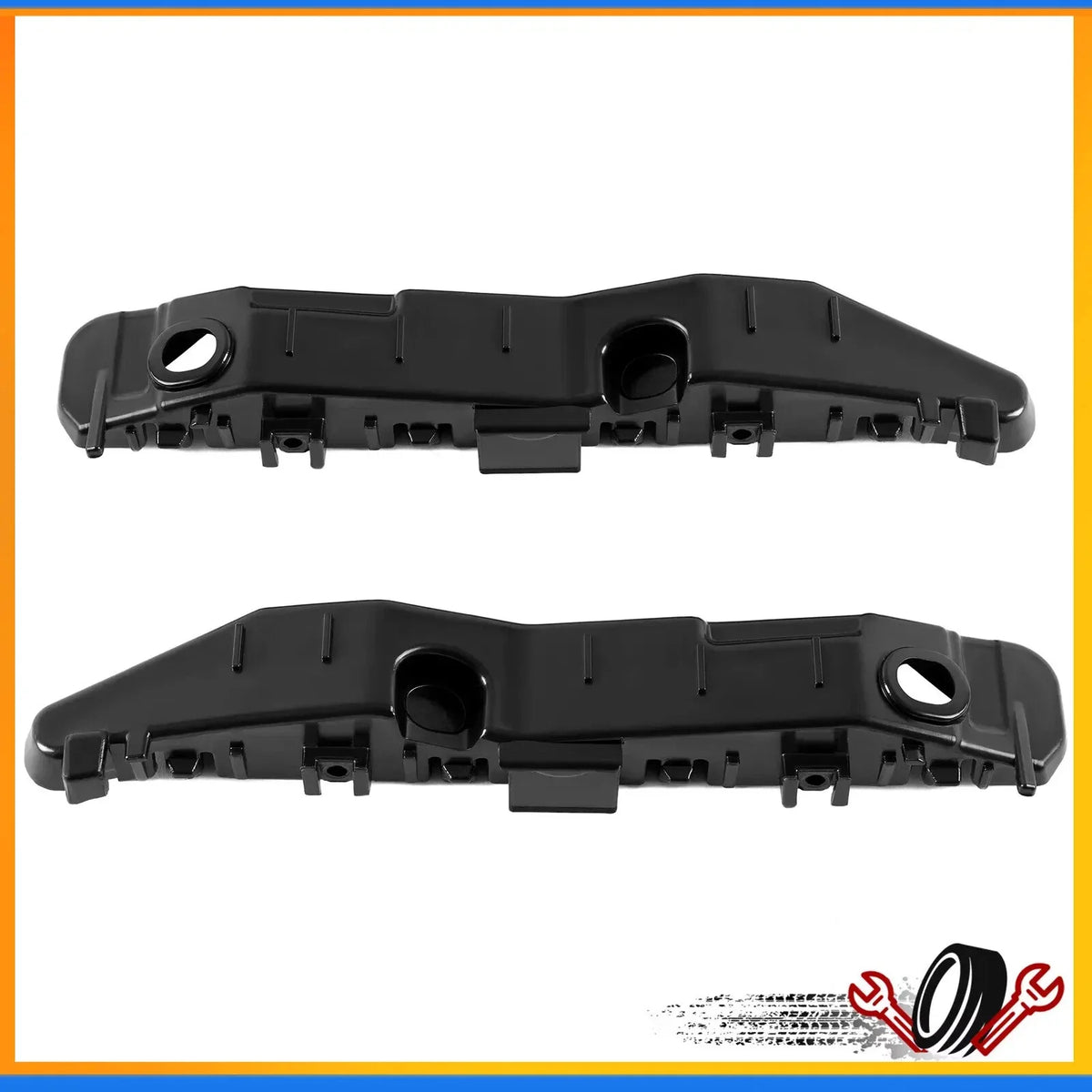 Set of 2 Bumper Brackets for Hyundai Sonata (2015–2017) - Plastic Black
