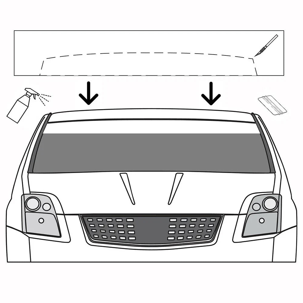 Front Windshield Banner Decal for Universal Matte Black Vinyl (US)