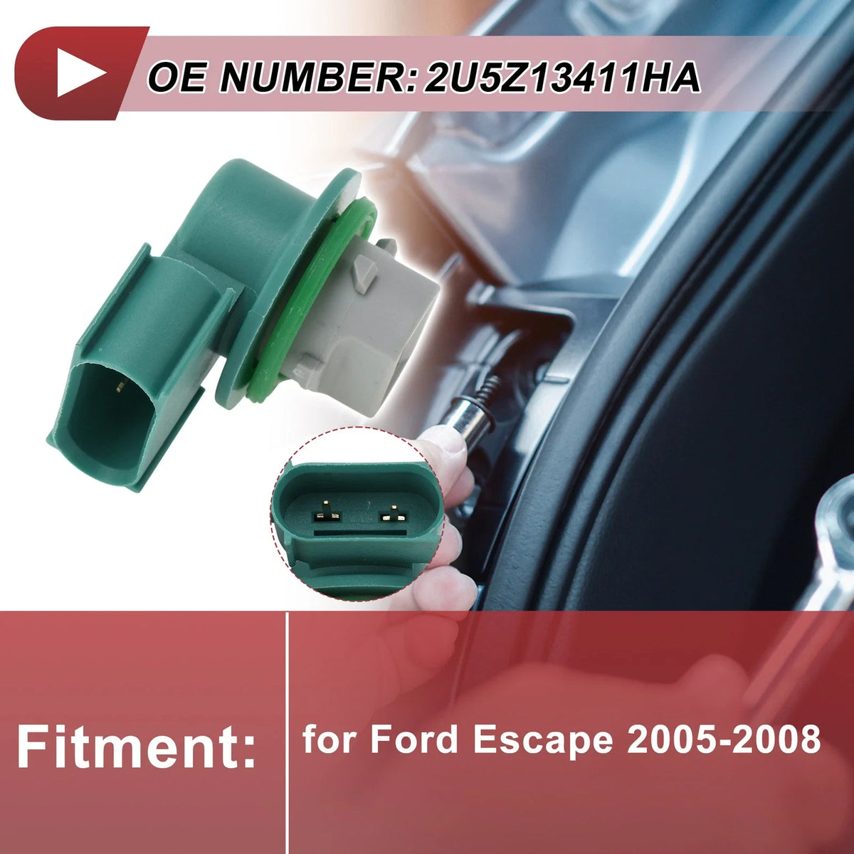 1 Pc Rear Fog Light Socket for Ford Escape (2005–2008) No. 2U5Z13411HA