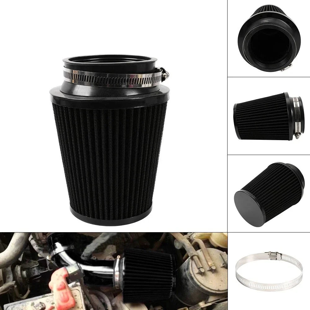 3" 76mm High Flow Inlet Dry Air Filter Cold Air Intake Cone Replacement