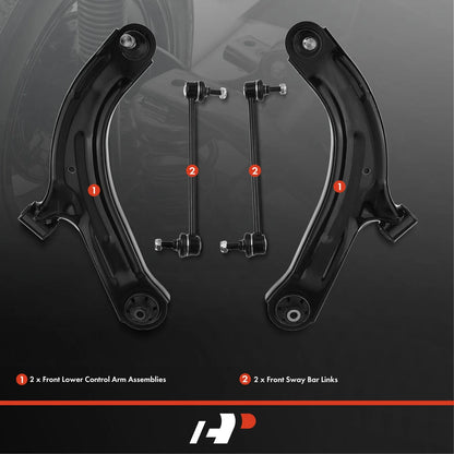 Front Lower Control Arms - Set of 4 for Nissan Versa (2007-2012)