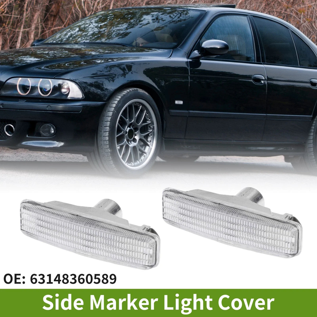 2X Side Marker Light Cover for BMW E39 (1997–2003) No. 63148360589