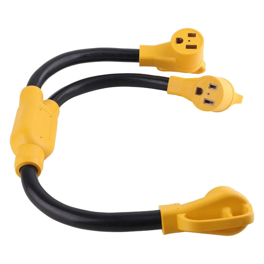 6 Awg Nema 6-50p to 2 Outlet 6-50r Y Splitter for RV Dryer (3 Feet)