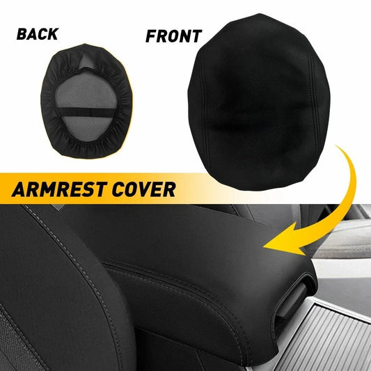 Center Console Armrest Cover for Toyota 4Runner (2010–2023) Black Leather Synthetic