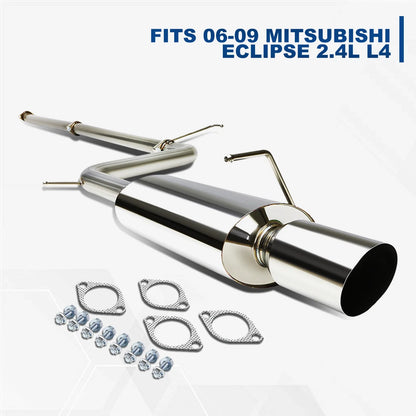 Catback Exhaust System with 4" Stainless Muffler Tip for 2006-2009 Eclipse