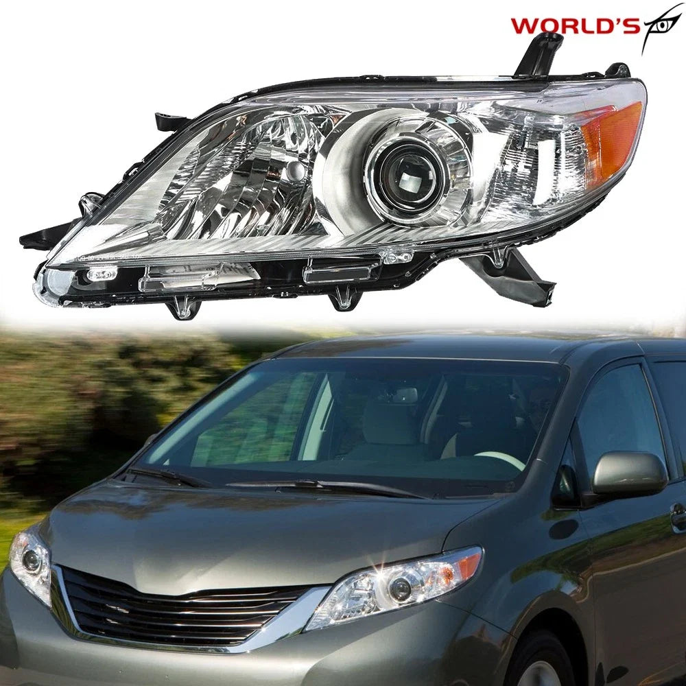 Halogen Headlight for Toyota Sienna (2011–2020) Driver Side Replacement