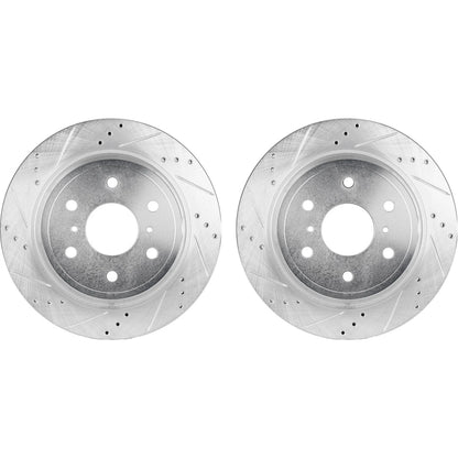 Disc Brake & Pad Kit for Chevy Silverado 1500 (2007–2013) Rear LH RH Cross-drilled
