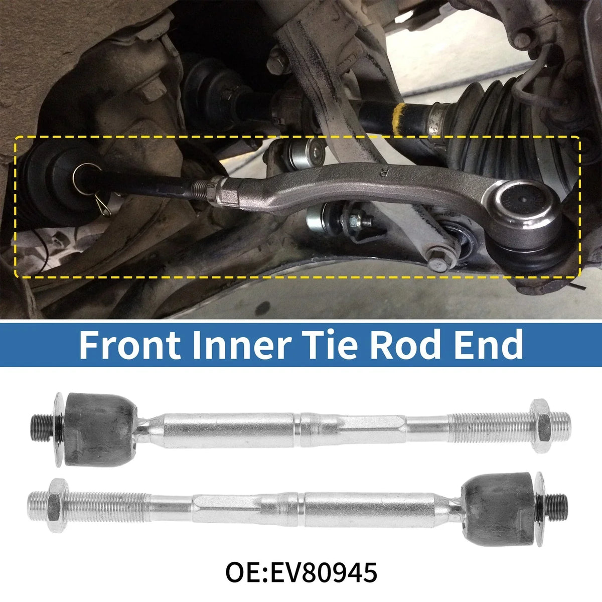 Set of 4 Front Inner Tie Rod Ends for Toyota Highlander 2001-2023
