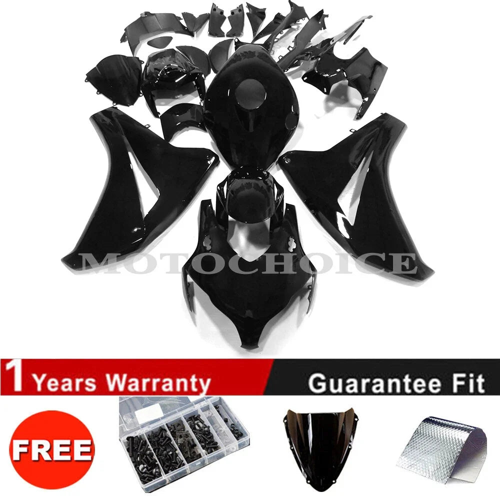 Fairing Kit with Bolts - Glossy Black for Honda CBR 1000RR (2008–2011)