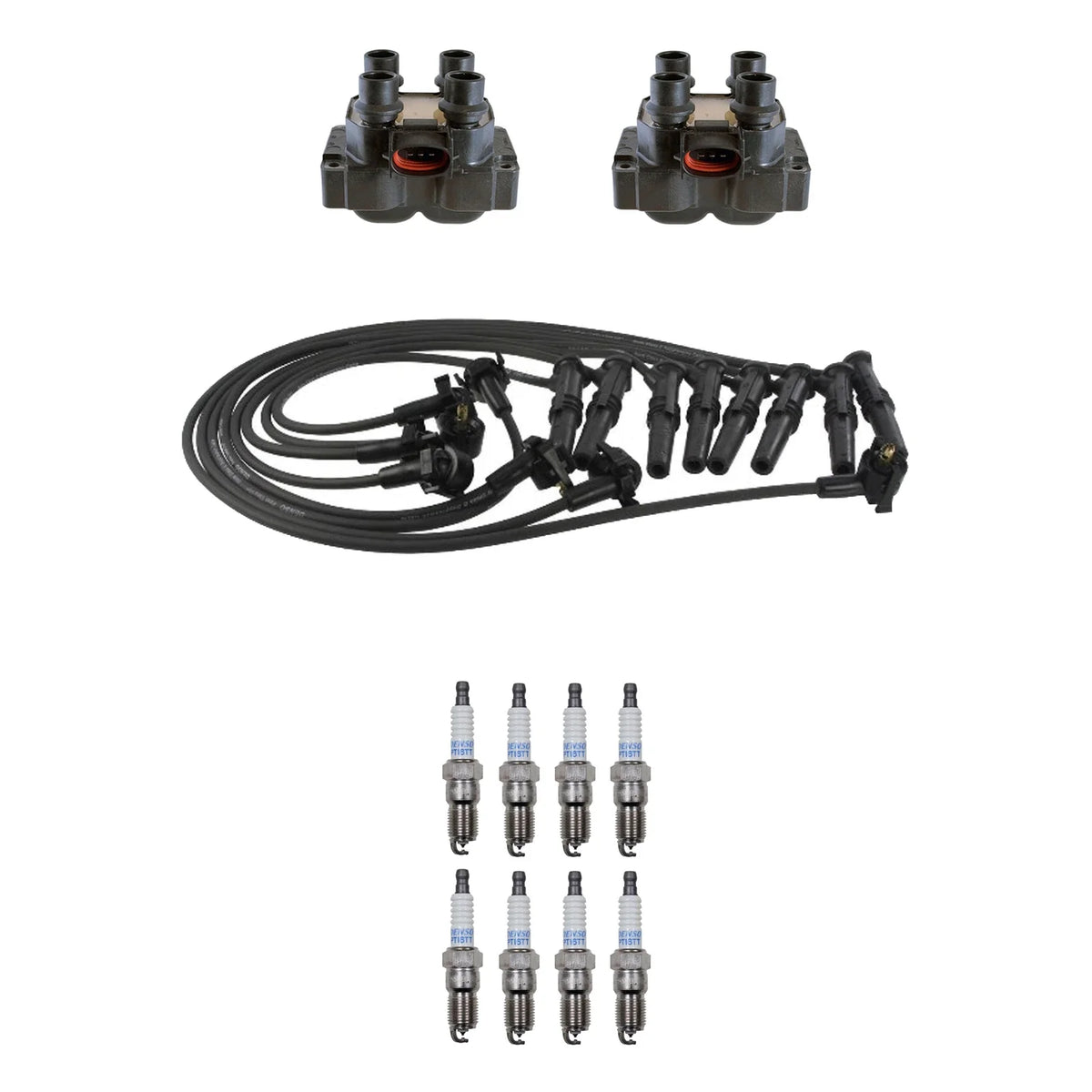 Set of 2 Ignition Coils & 8 Platinum TT Spark Plugs for Ford 4.6L V8 (1997–2004)
