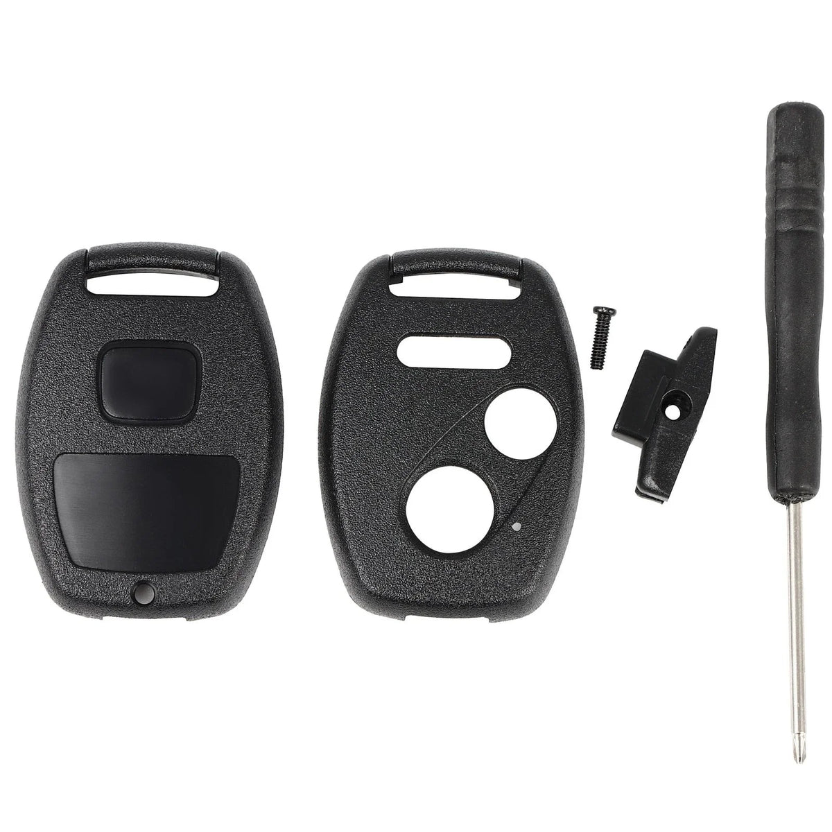 Remote Key Fob Shell Case for Honda (2003–2012) - Black, Screw Driver Included