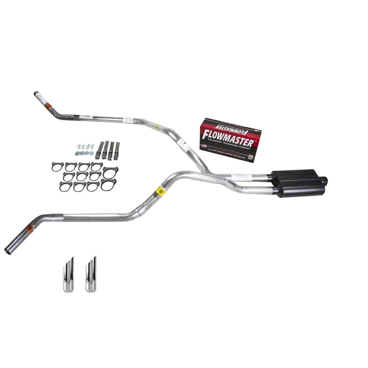 Dual Exhaust 2.5" Pipe for Silverado 1999–2006 (Flowmaster Super 44, SW Tip)