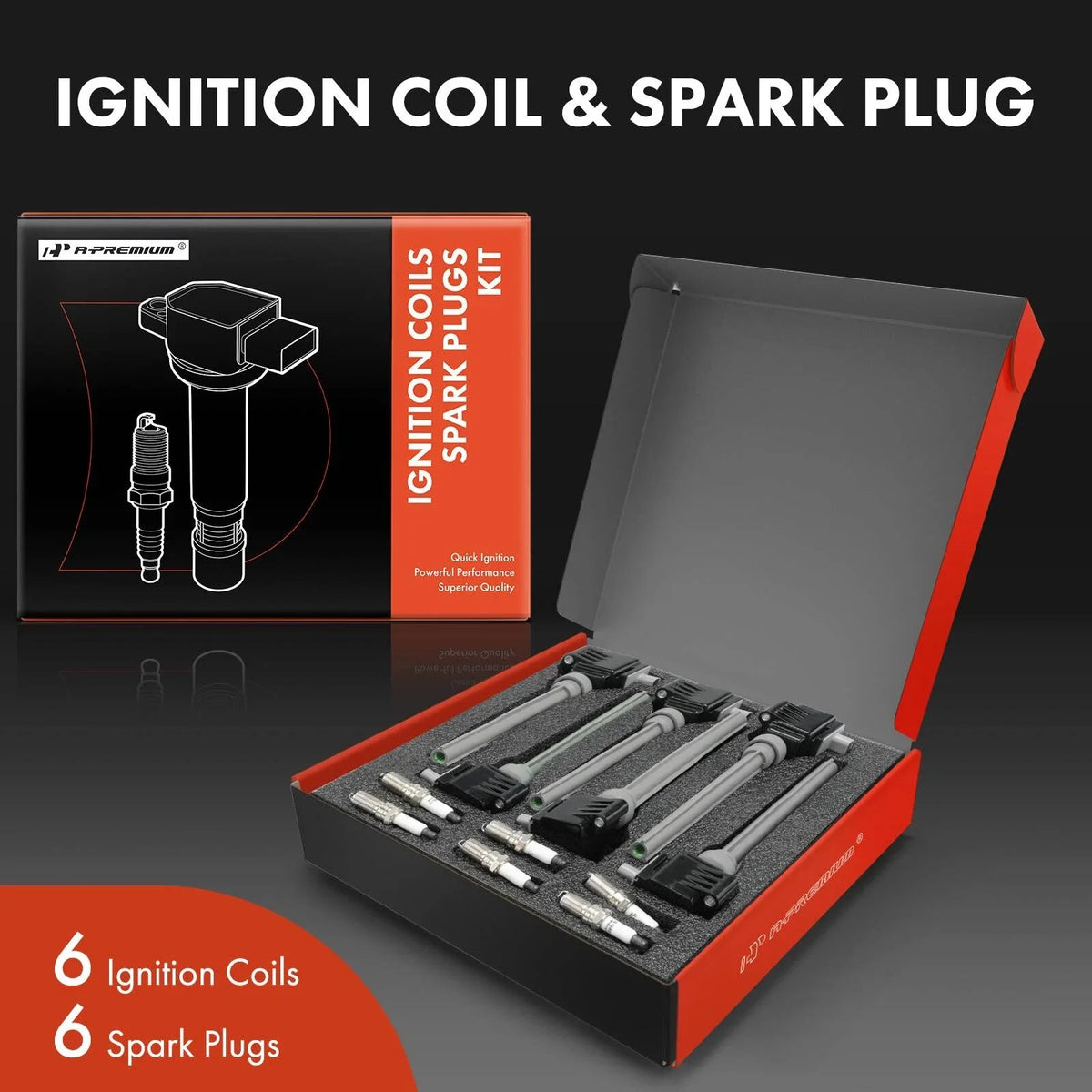 6-Pack Ignition Coils and Spark Plugs for Ford F150 Edge