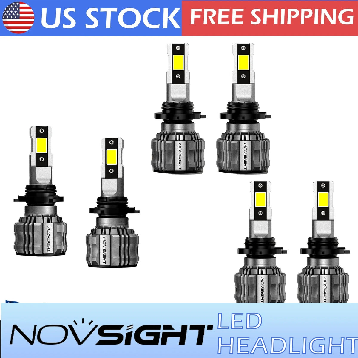 LED Headlight Kit 9005 H11 Fog Light Bulbs 6500K - Set of 2