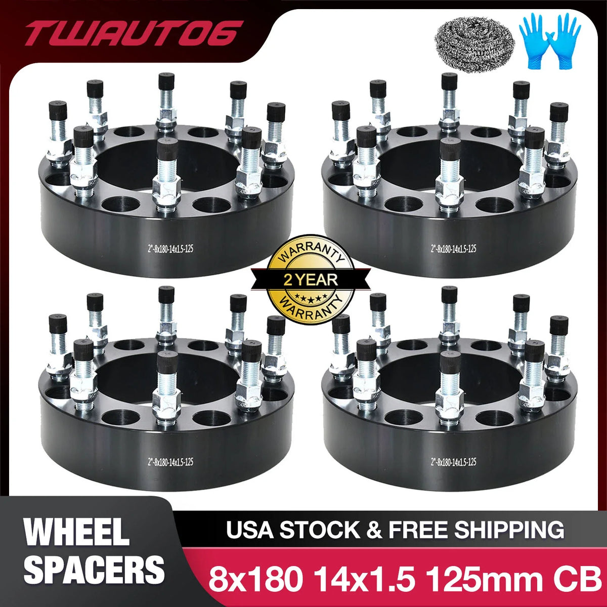 2" 8x180 Wheel Spacers for Chevy Silverado GMC Sierra (2011–2022)