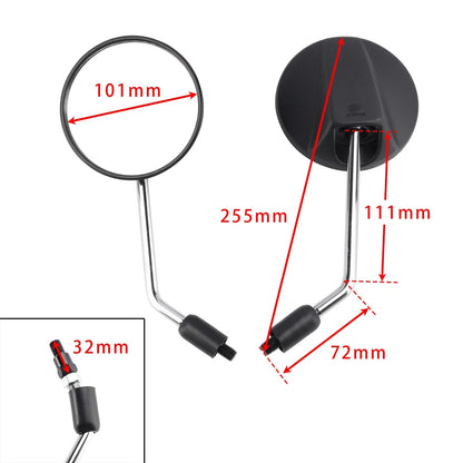 Pair Mirrors Assy Black 56001-0137 for Kawasaki KLR 650 (2012–2014, 2018)