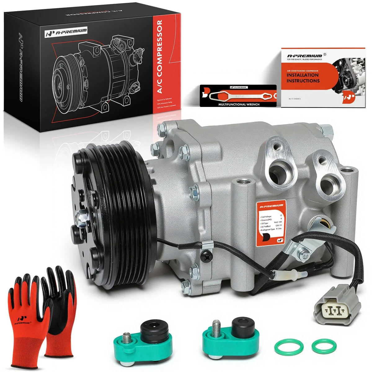 A/C Compressor with Clutch for Honda Civic (2002–2005) Acura EL (2001–2005)