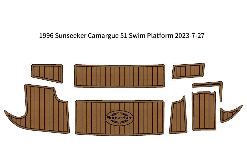 EVA Foam Faux Teak Deck Floor Pad for Sunseeker Camargue 51 (1996)