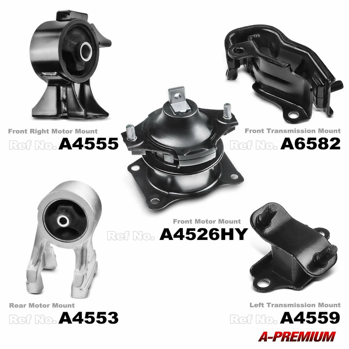Engine & Transmission Mounts - 5X for Honda Odyssey 2005–2006