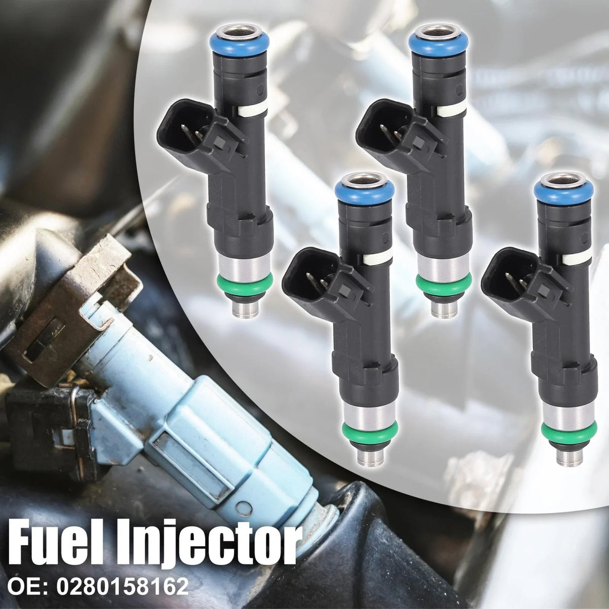 Set of 4 Fuel Injectors for Lincoln MKZ, Ford Fusion, Mercury 2.5L (2006–2012)