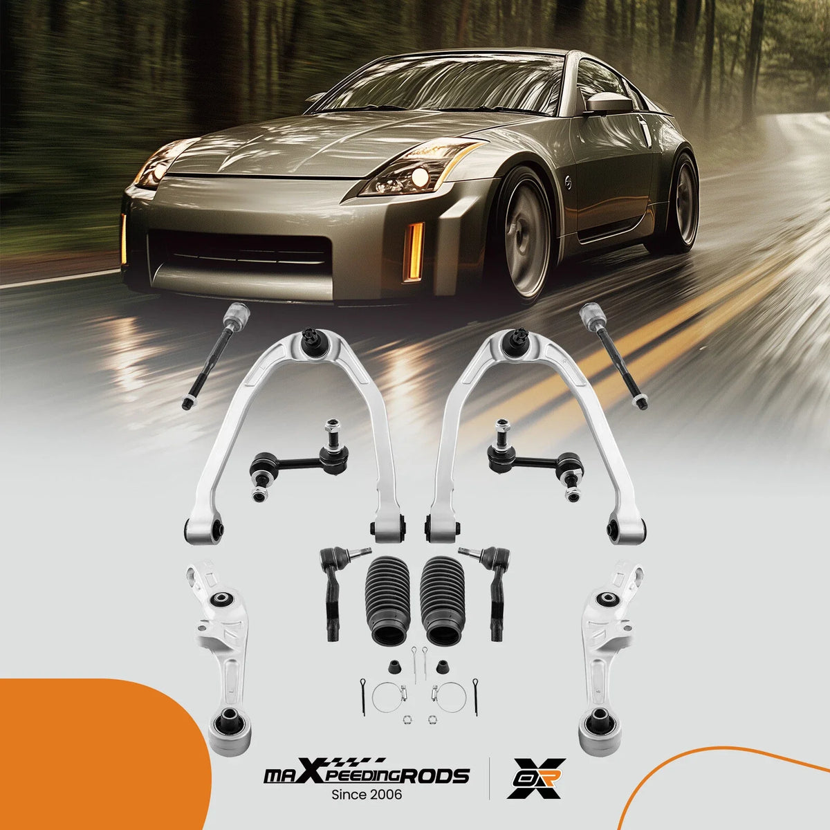 Set of 12 Control Arms and Sway Bars for Nissan 350Z Infiniti G35 (RWD)