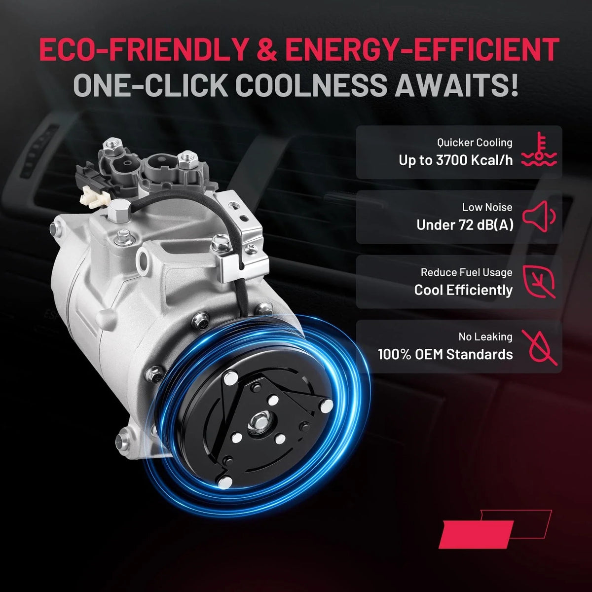 AC Compressor w/ Clutch BB5Z19703C for Explorer 2012-2019