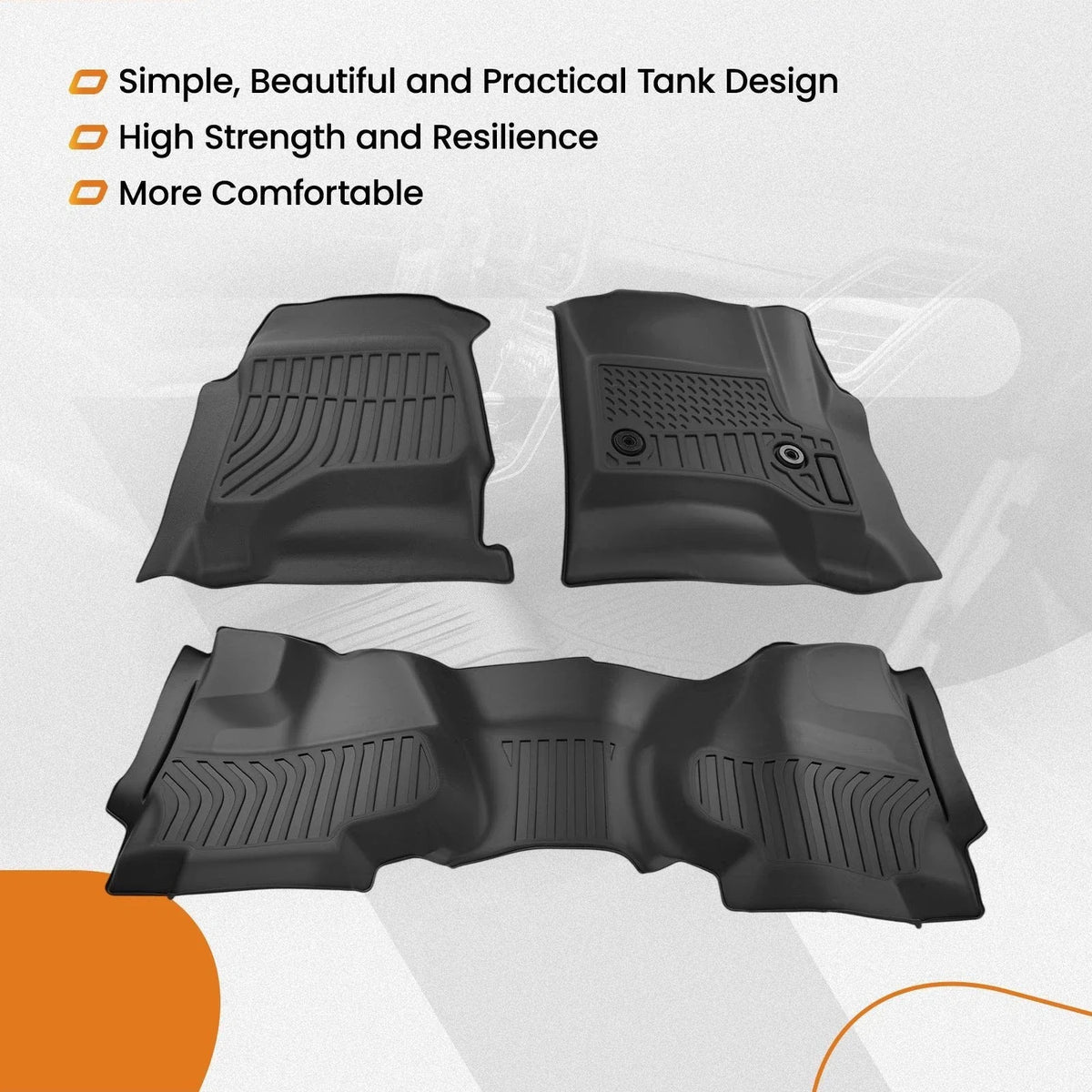 All Weather Floor Mats - TPE for Chevrolet Silverado Double Cab (2014-2019)